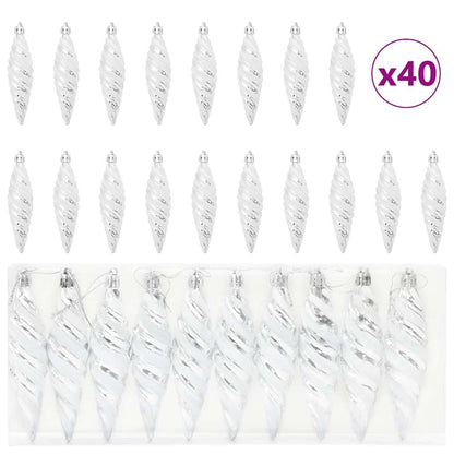 Jul Spiralformad Kula 40 st Silver 3 x 11 cm Plast