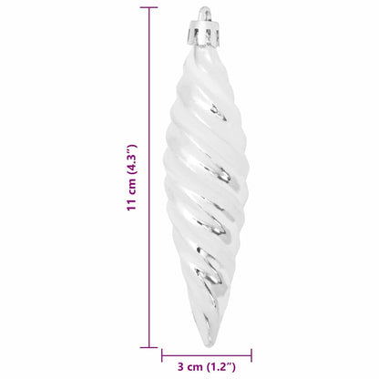 Jul Spiralformad Kula 40 st Silver 3 x 11 cm Plast