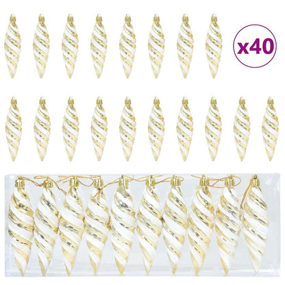 Jul Spiralformad Kula 40 st Guld 3 x 11 cm Plast