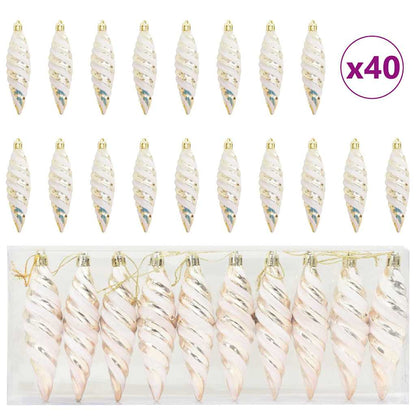 Jul Spiralformad Kula 40 st champagne 3 x 11 cm Plast