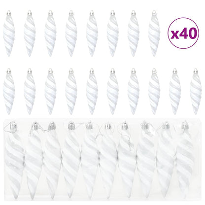 Jul Spiralformad Kula 40 st Vit 3 x 11 cm Plast