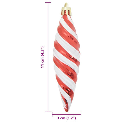 Jul Spiralformad Kula 40 st Röd 3 x 11 cm Plast