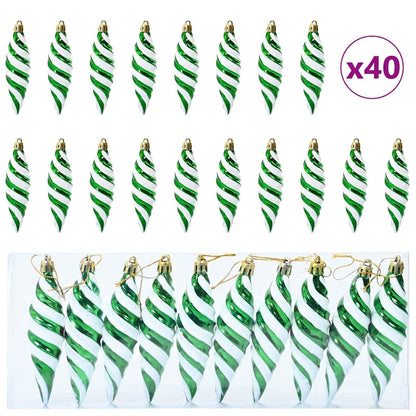 Jul Spiralformad Kula 40 st Grön 3 x 11 cm Plast