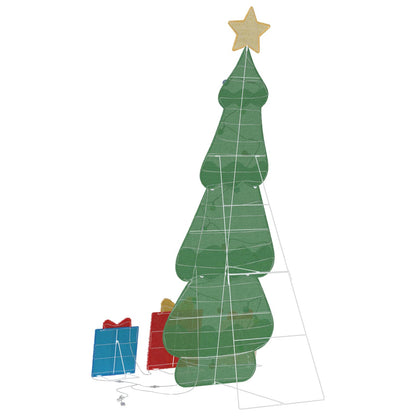 Belyst julgran med 3 presentlådor 2D varm vit Flerfärgsdesign