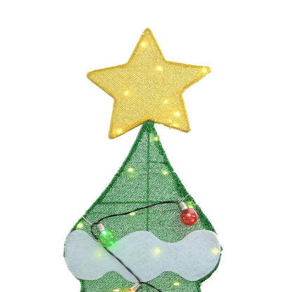 Belyst julgran med 3 julklappar 2D varmvit 180 cm