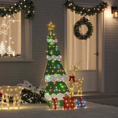 Belyst julgran med 3 presentlådor 2D varm vit Flerfärgsdesign