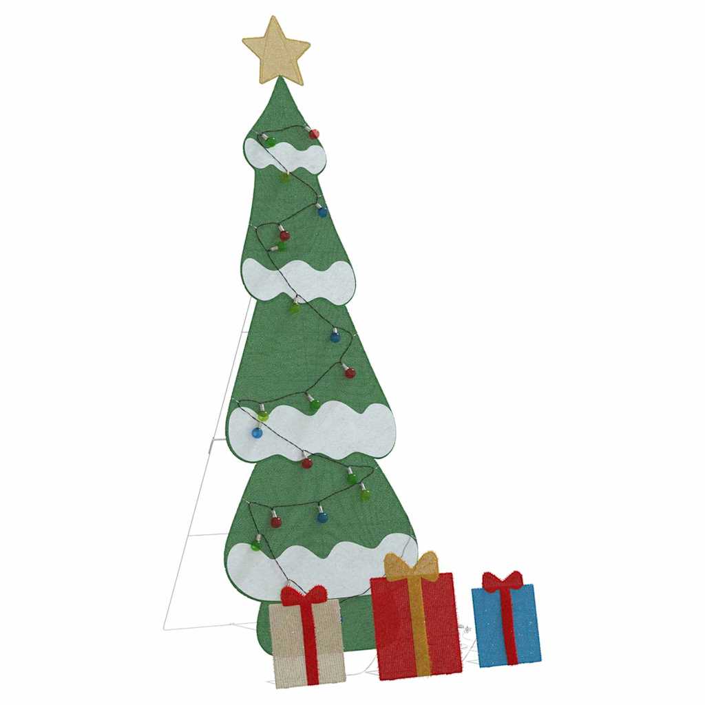 Belyst julgran med 3 presentlådor 2D varm vit Flerfärgsdesign