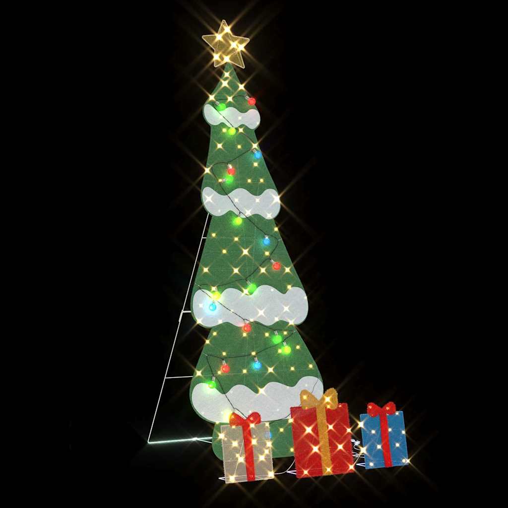 Belyst julgran med 3 presentlådor 2D varm vit Flerfärgsdesign