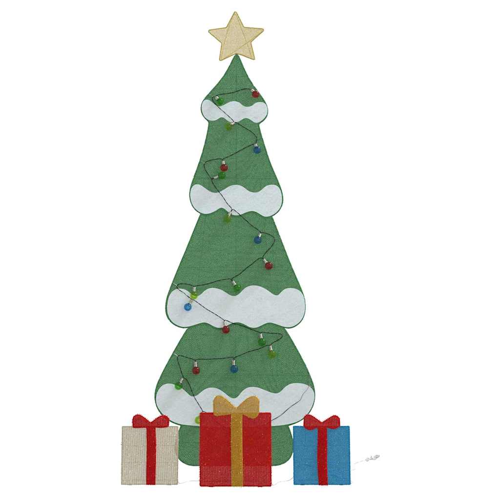 Belyst julgran med 3 presentlådor 2D varm vit Flerfärgsdesign
