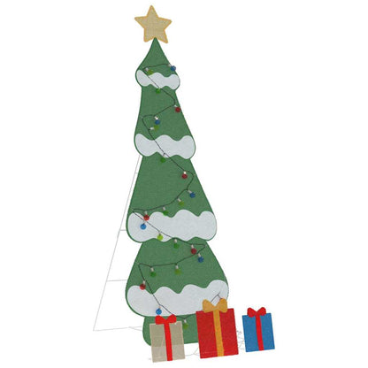 Belyst julgran med 3 presentlådor 2D varm vit Flerfärgsdesign