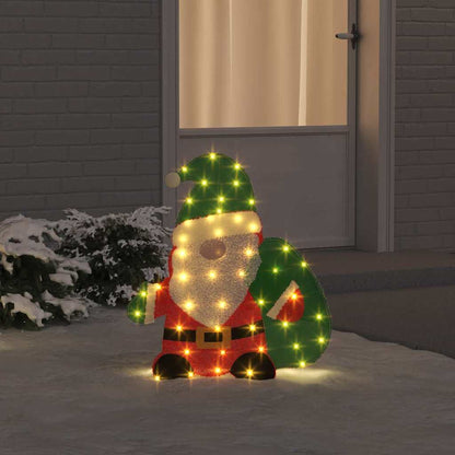 Belyst jultomte 60 LED-lampor Varmvit 70 x 62 cm Glittertyg