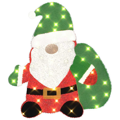 Belyst jultomte 60 LED-lampor Varmvit 70 x 62 cm Glittertyg