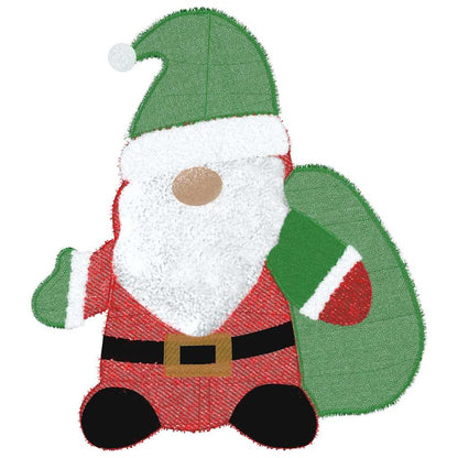 Belyst jultomte 60 LED-lampor Varmvit 70 x 62 cm Glittertyg
