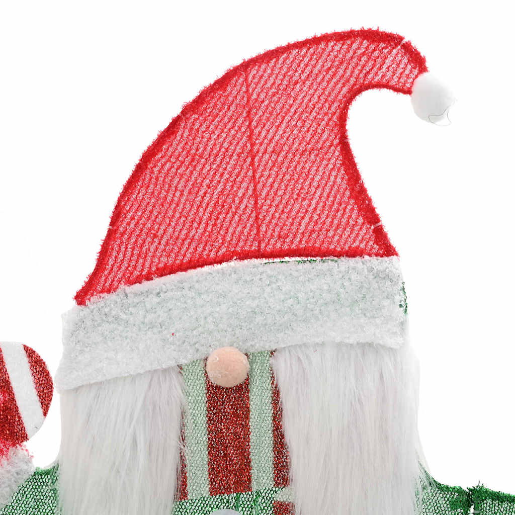 Belyst Tomte 60 LED-lampor Varmvit 71 x 64 cm Glittertyg
