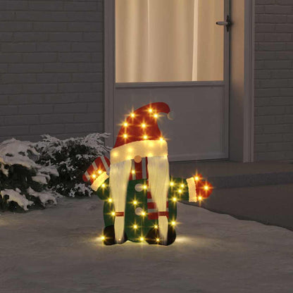 Belyst Tomte 60 LED-lampor Varmvit 71 x 64 cm Glittertyg