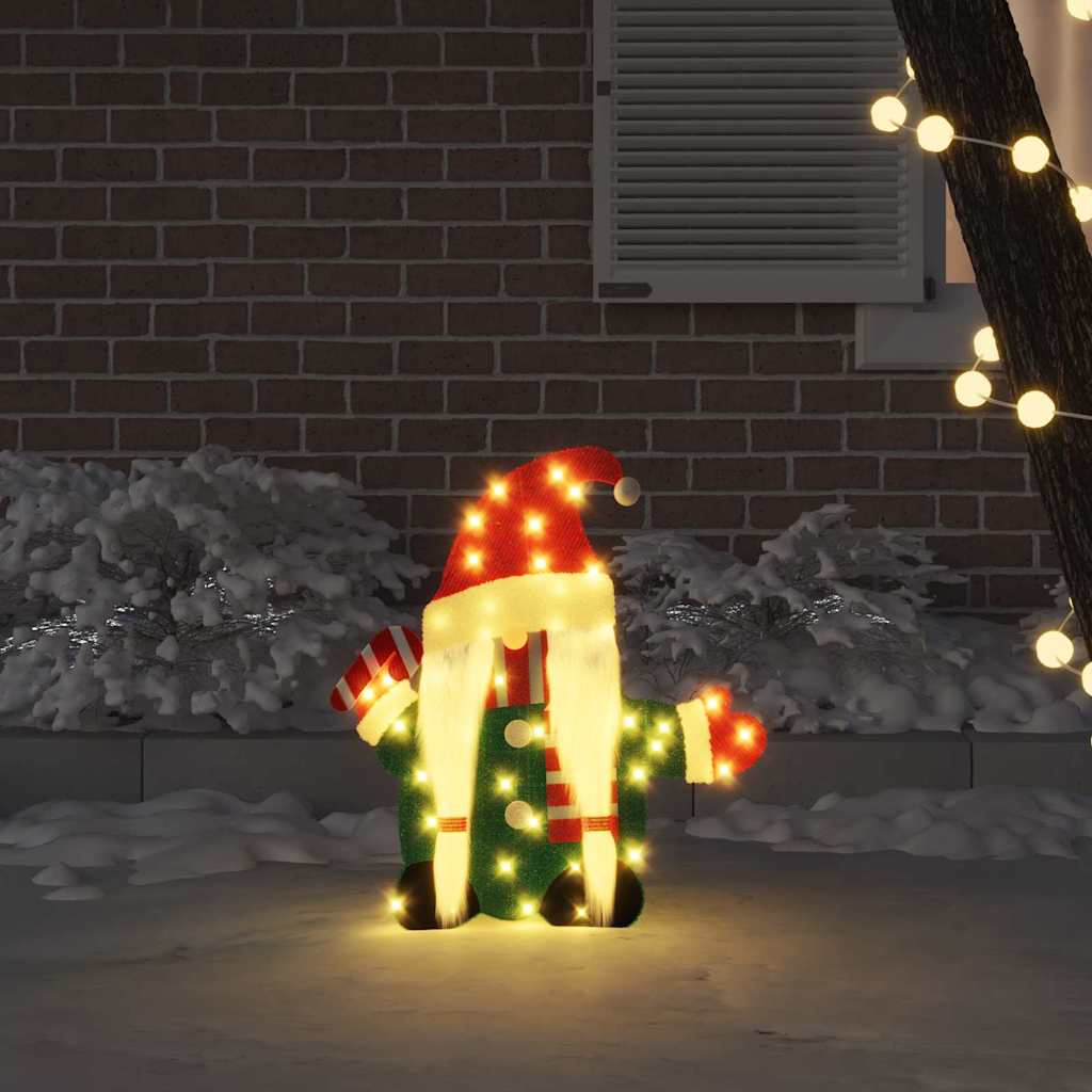 Belyst Tomte 60 LED-lampor Varmvit 71 x 64 cm Glittertyg