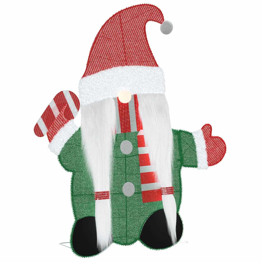 Belyst Tomte 60 LED-lampor Varmvit 71 x 64 cm Glittertyg
