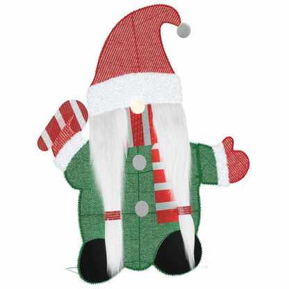Belyst Tomte 60 LED-lampor Varmvit 71 x 64 cm Glittertyg