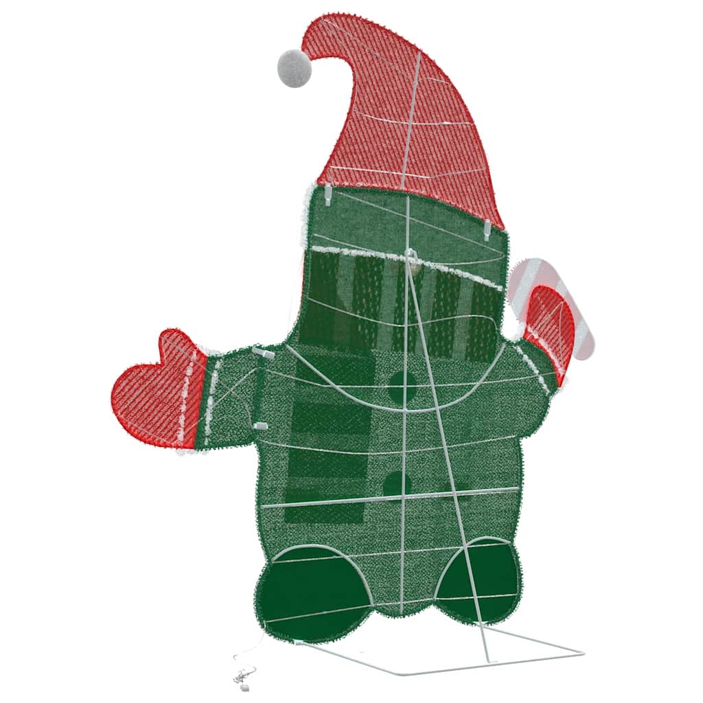 Belyst Tomte 60 LED-lampor Varmvit 71 x 64 cm Glittertyg