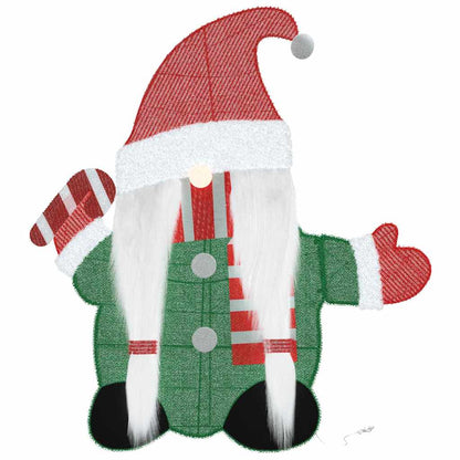 Belyst Tomte 60 LED-lampor Varmvit 71 x 64 cm Glittertyg