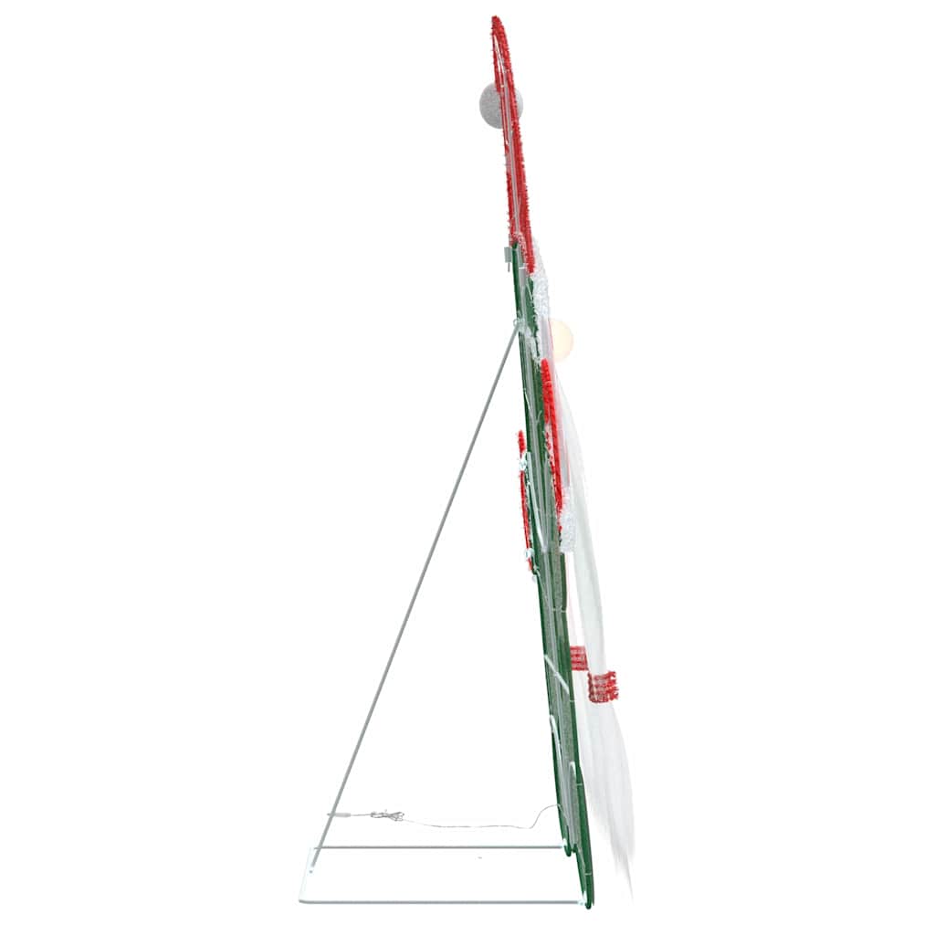 Belyst Tomte 60 LED-lampor Varmvit 71 x 64 cm Glittertyg