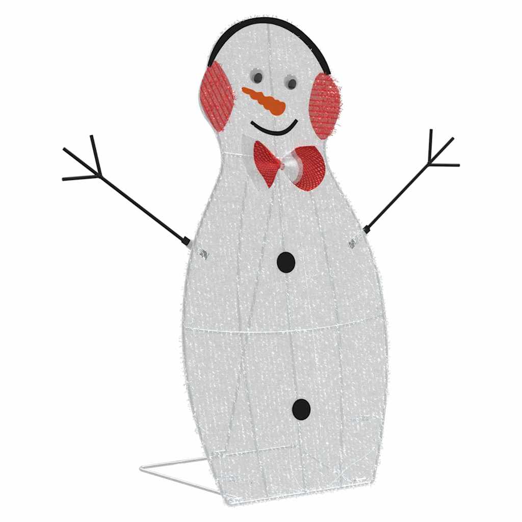 Belyst Snögubbe Familj 3 st Varmvit 56 x 80 cm Polyester