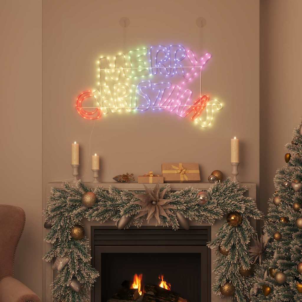 Julskylt 240 LED-lampor Flerfärgsdesign 99,5 x 54 cm PVC