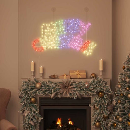 Julskylt 240 LED-lampor Flerfärgsdesign 99,5 x 54 cm PVC