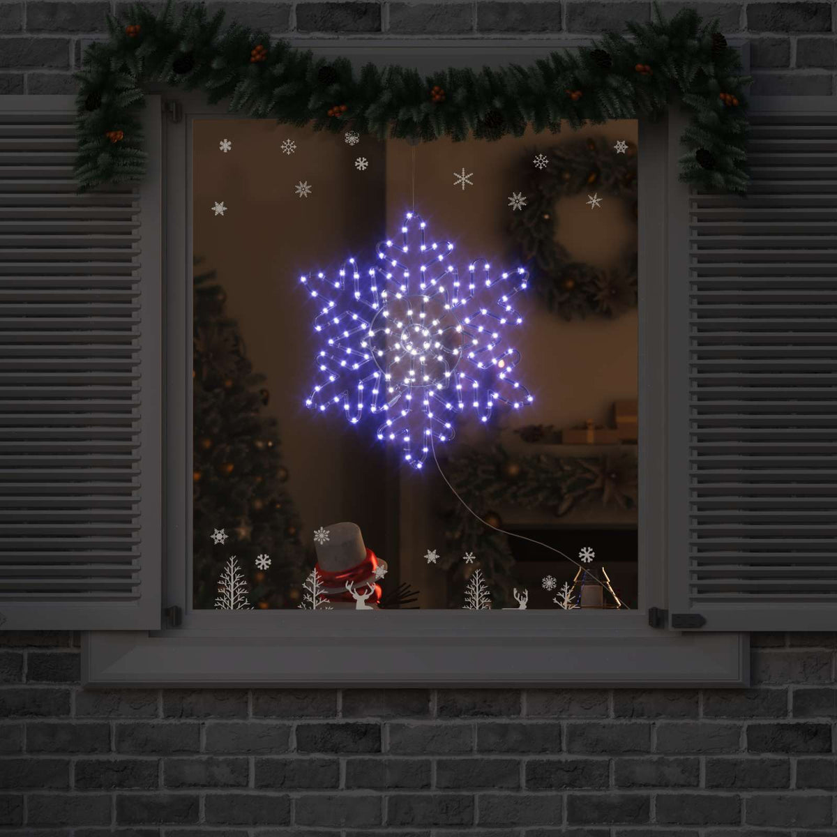 Jul Snöflinga 156 LED-lampor Blå 55,5 x 55,5 x 0,75 cm PVC