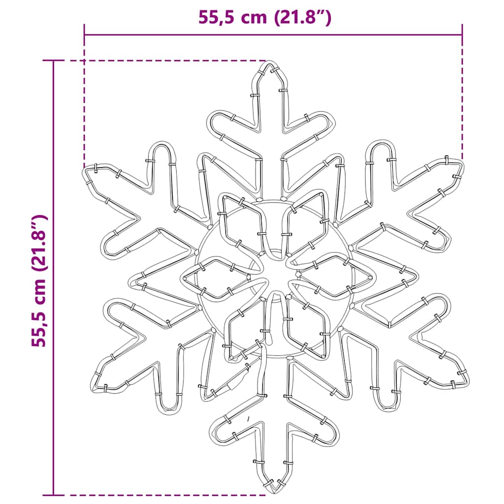 Jul Snöflinga 156 LED-lampor Blå 55,5 x 55,5 x 0,75 cm PVC