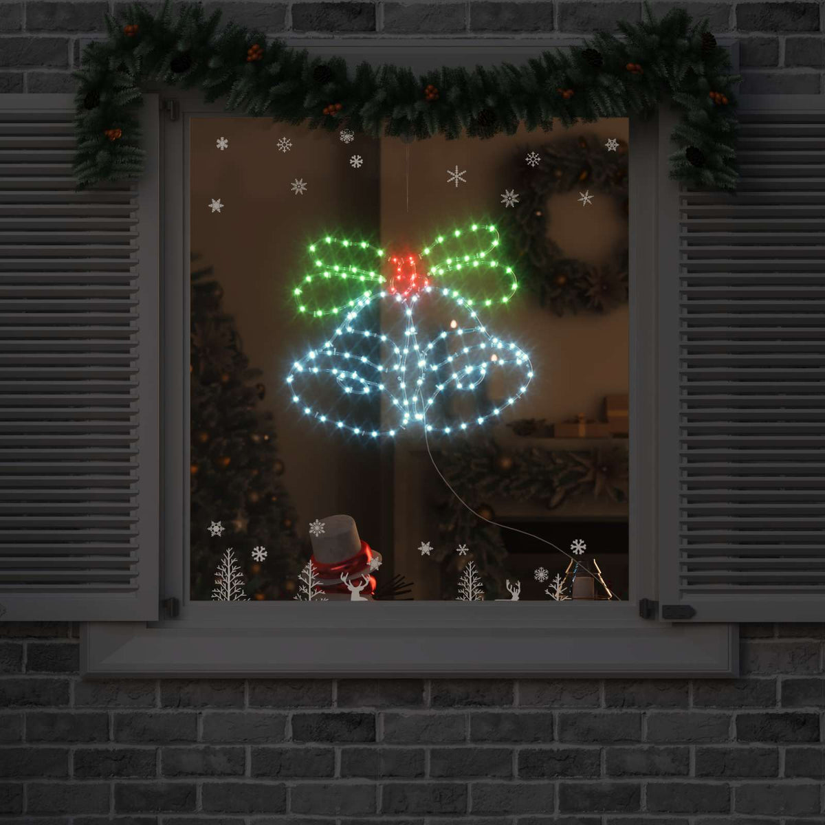 Julklinga 144 LED-lampor Flerfärgsdesign 57 x 47,5 cm PVC