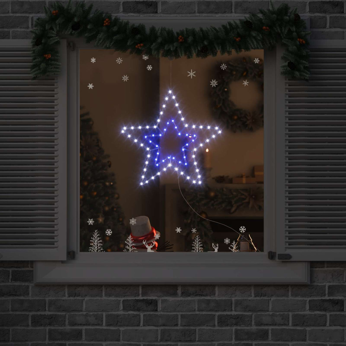 Julstjärna 72 LED-lampor Kall Vit 51,5 x 50 x 0,65 cm Järn