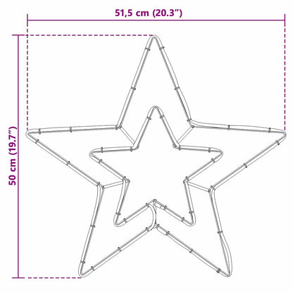 Julstjärna 72 LED-lampor Kall Vit 51,5 x 50 x 0,65 cm Järn