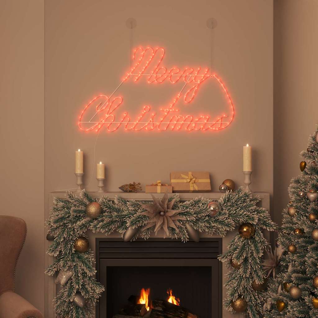 Julskylt 216 LED-lampor Röd 99 x 55 x 13 cm Järn