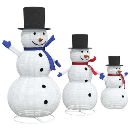 Julsnögubbsfamilj 3 st 270 LED-lampor Varmvit 55 x 122 cm Tyg
