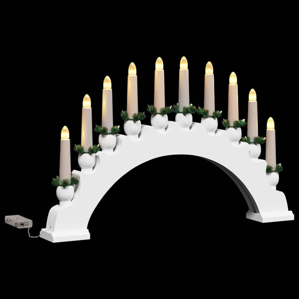 Julbåge med 10 LED-ljus 3 st LED-lampor Varmvit 47 x 5 x 29 cm