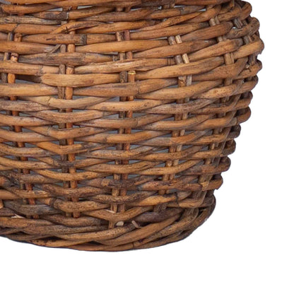 Planteringskorg med lagring 2 pcs Brun Lacak Rattan