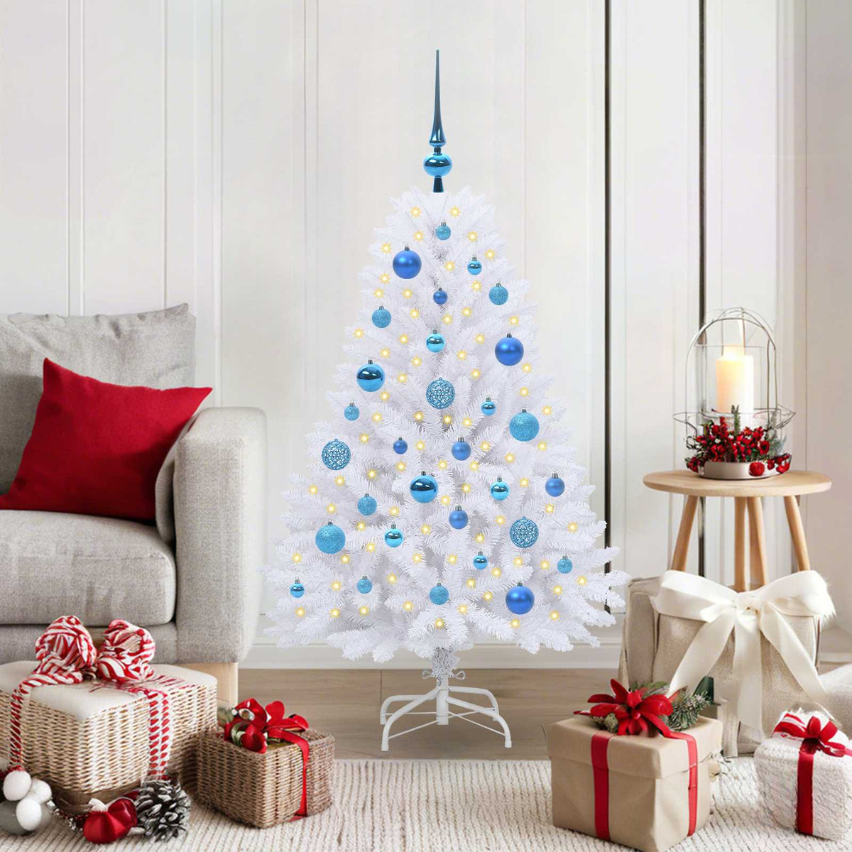 Plast Hingad Julgran Vit 120 cm PVC och stål