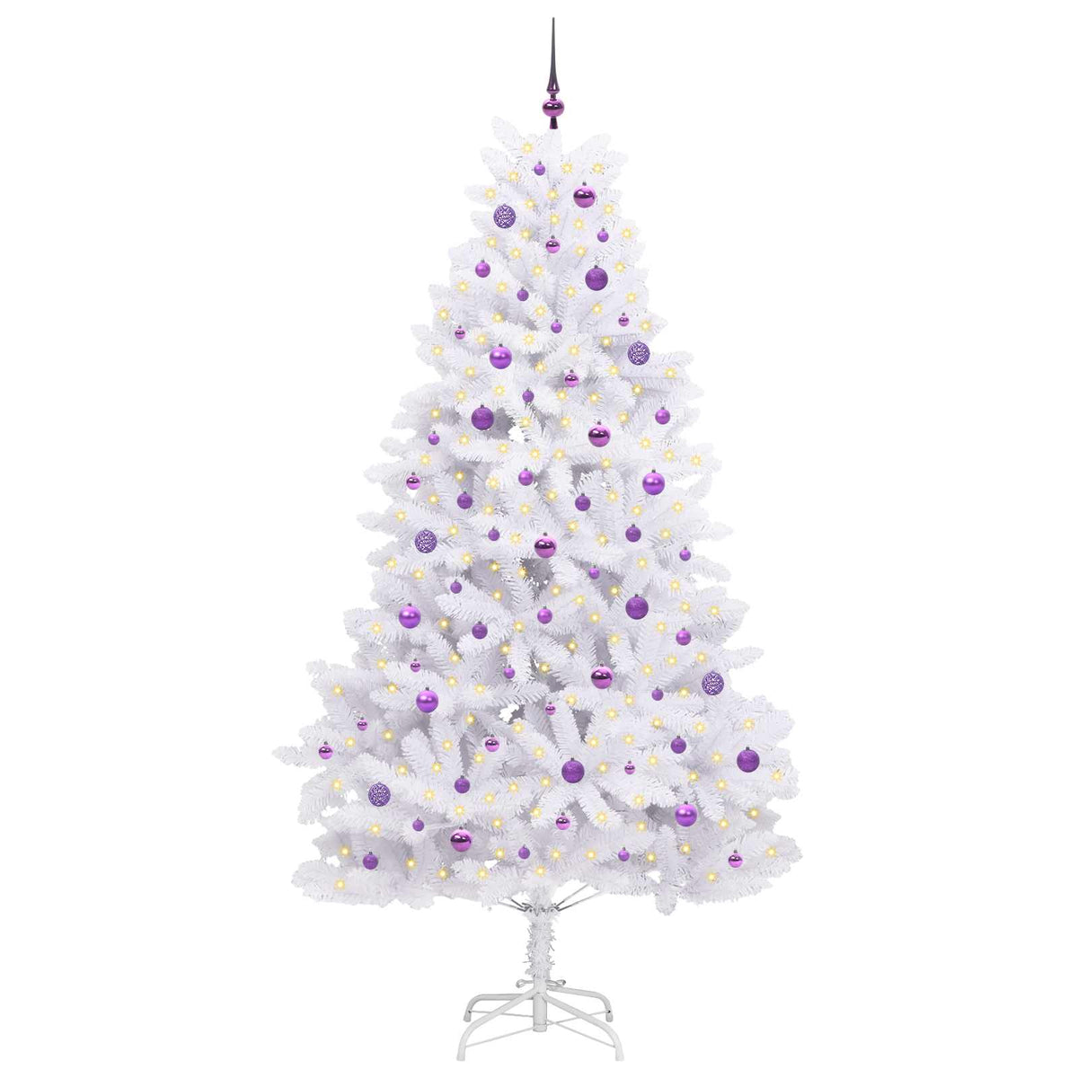 Plast Hingad Julgran Vit 240 cm PVC och stål