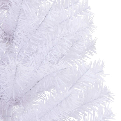 Konstgjord julgran med 150 LED-lampor Vit 120 cm PVC och Stål