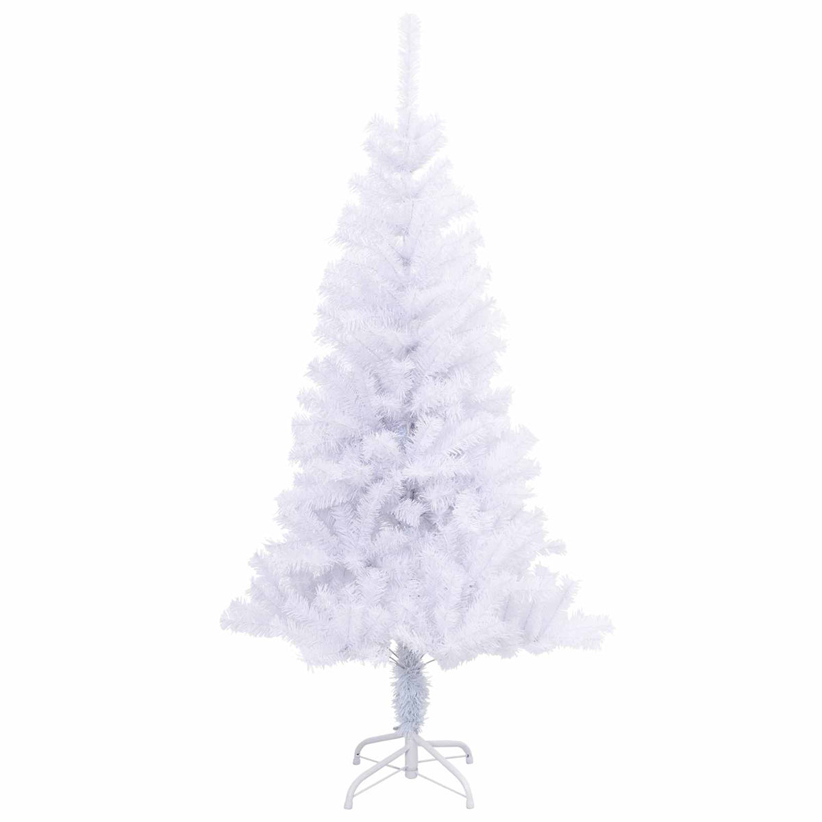 Konstgjord julgran med 150 LED-lampor Vit 150 cm PVC och Stål
