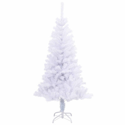 Konstgjord julgran med 150 LED-lampor Vit 150 cm PVC och Stål