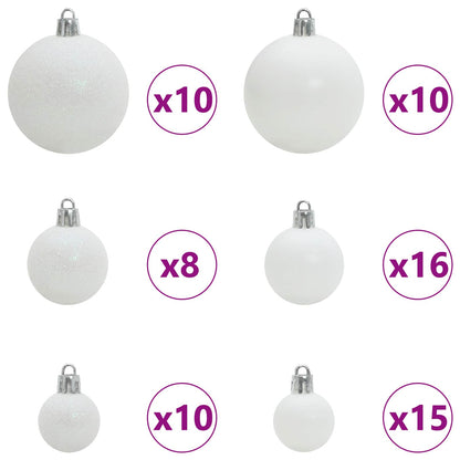 Konstgjord julgran med 300 LED-lampor Vit 180 cm PVC och stål