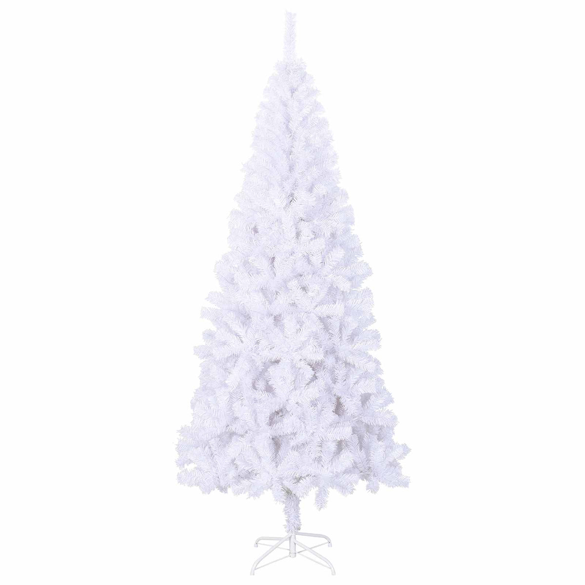Konstgjord julgran med 300 LED-lampor Vit 210 cm PVC och stål