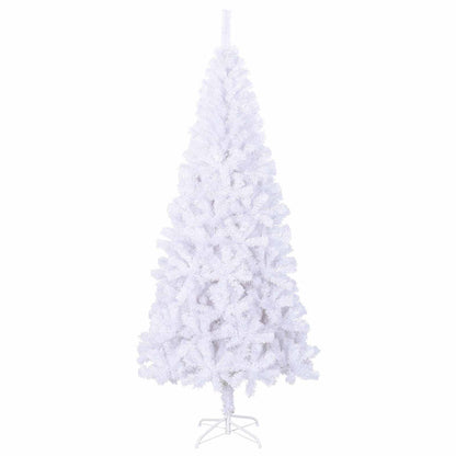 Konstgjord julgran med 300 LED-lampor Vit 210 cm PVC och stål