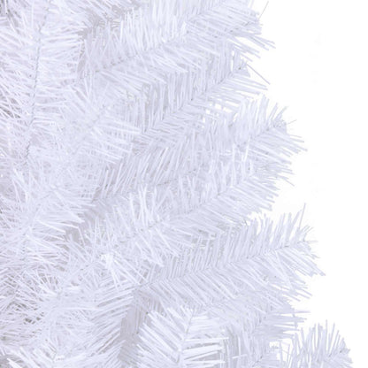 Konstgjord julgran med 300 LED-lampor Vit 240 cm PVC och stål