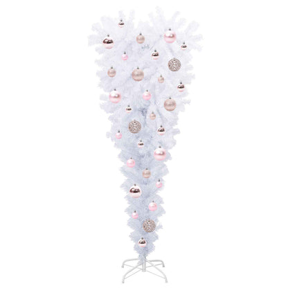 Konstgjord julgran med 150 LED-lampor Vit 120 cm PVC och Stål