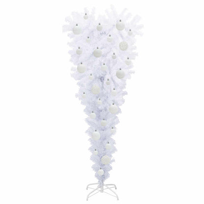 Konstgjord julgran med 150 LED-lampor Vit 120 cm PVC och Stål