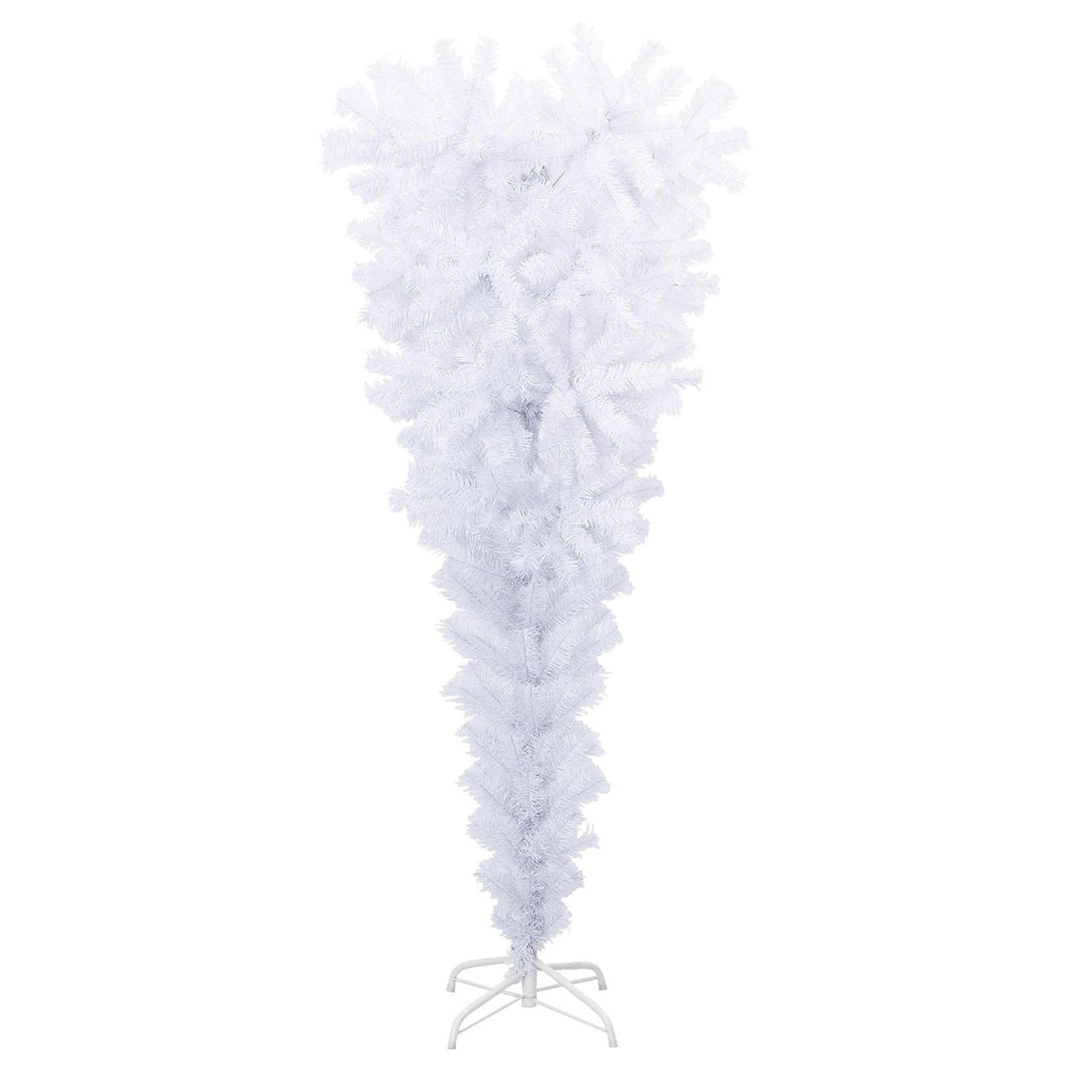 Konstgjord julgran med 150 LED-lampor Vit 120 cm PVC och Stål