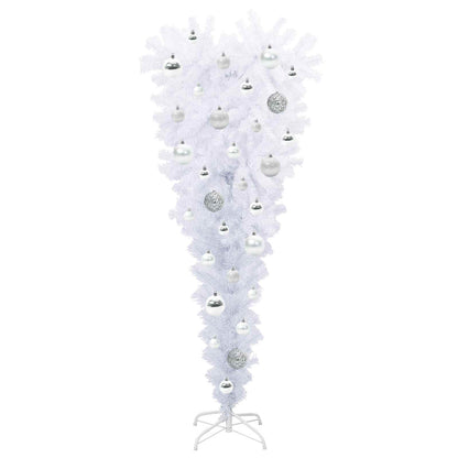 Konstgjord julgran med 150 LED-lampor Vit 120 cm PVC och Stål